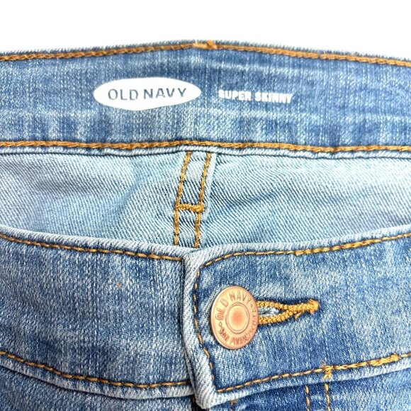 Old Navy Super Skinny Women's size 8 Medium Wash Blue Denim jeans - Picture 2 of 4